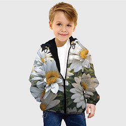 Куртка с капюшоном детская Ромашки на лугу, цвет: 3D-черный — фото 2