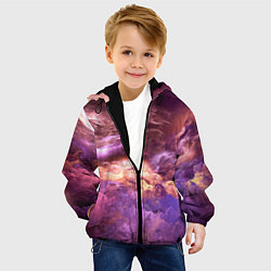 Куртка с капюшоном детская Фиолетовое облако, цвет: 3D-черный — фото 2