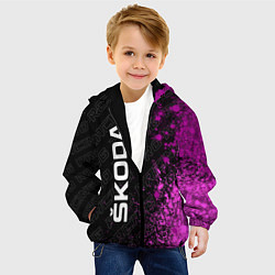 Куртка с капюшоном детская Skoda pro racing: по-вертикали, цвет: 3D-черный — фото 2
