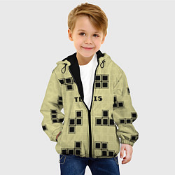 Куртка с капюшоном детская Тетрис ретро, цвет: 3D-черный — фото 2
