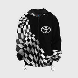Куртка с капюшоном детская Toyota racing flag, цвет: 3D-черный