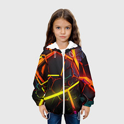 Куртка с капюшоном детская Неоновые трубки, цвет: 3D-белый — фото 2