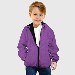 Куртка с капюшоном детская Сиреневого цвета с узорами, цвет: 3D-черный — фото 2