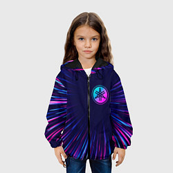 Куртка с капюшоном детская Yamaha neon speed lines, цвет: 3D-черный — фото 2