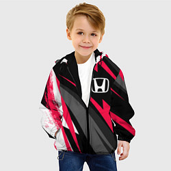 Куртка с капюшоном детская Honda fast lines, цвет: 3D-черный — фото 2