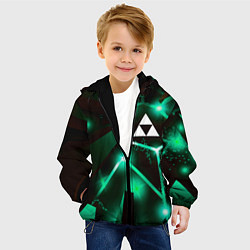 Куртка с капюшоном детская Zelda разлом плит, цвет: 3D-черный — фото 2