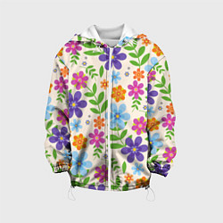 Куртка с капюшоном детская Цветочное царство, цвет: 3D-белый