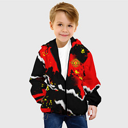 Куртка с капюшоном детская ФК Манчестер Юнайтед команда, цвет: 3D-черный — фото 2