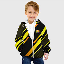 Куртка с капюшоном детская ФК Барселона эмблема, цвет: 3D-белый — фото 2
