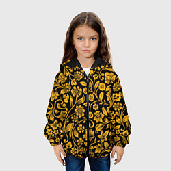 Куртка с капюшоном детская Золотая хохлома, цвет: 3D-черный — фото 2
