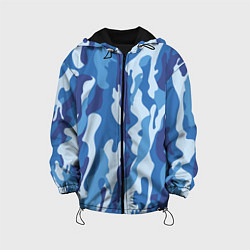 Куртка с капюшоном детская Blue military, цвет: 3D-черный