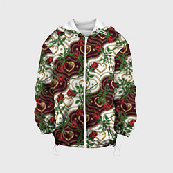 Детская куртка Романтика - сердечки и розы