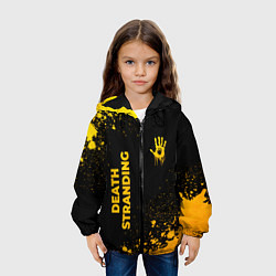 Куртка с капюшоном детская Death Stranding - gold gradient: надпись, символ, цвет: 3D-черный — фото 2