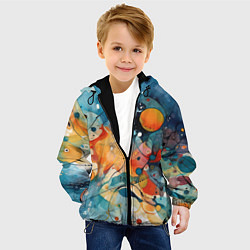 Куртка с капюшоном детская Пятна: арт нейросети, цвет: 3D-черный — фото 2