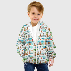 Куртка с капюшоном детская Летний микс, цвет: 3D-белый — фото 2