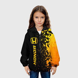 Куртка с капюшоном детская Honda - gold gradient: по-вертикали, цвет: 3D-черный — фото 2