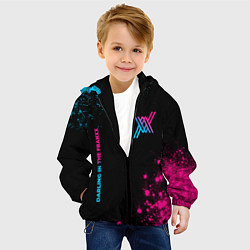 Куртка с капюшоном детская Darling in the FranXX - neon gradient: надпись, си, цвет: 3D-черный — фото 2