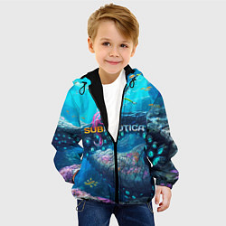 Куртка с капюшоном детская Подводный мир сабнавтики, цвет: 3D-черный — фото 2