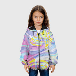 Куртка с капюшоном детская Нежная абстракция, цвет: 3D-черный — фото 2