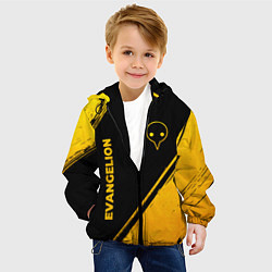 Куртка с капюшоном детская Evangelion - gold gradient: надпись, символ, цвет: 3D-черный — фото 2