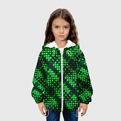 Куртка с капюшоном детская Яркие зеленые точки, цвет: 3D-белый — фото 2
