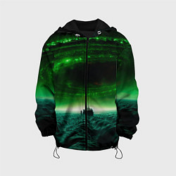 Куртка с капюшоном детская Космический шторм, цвет: 3D-черный