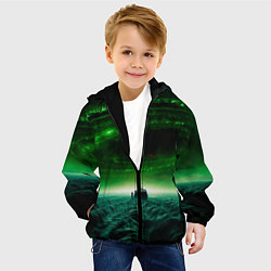 Куртка с капюшоном детская Космический шторм, цвет: 3D-черный — фото 2