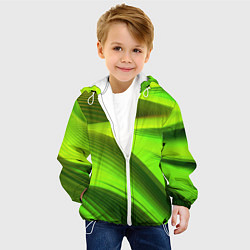 Куртка с капюшоном детская Светлый зеленый абстрактный фон, цвет: 3D-белый — фото 2