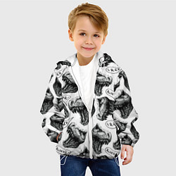 Куртка с капюшоном детская Тиранозавр Рекс, цвет: 3D-белый — фото 2