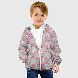 Куртка с капюшоном детская Яркая геометрия, цвет: 3D-белый — фото 2