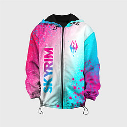 Детская куртка Skyrim neon gradient style: надпись, символ