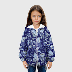 Куртка с капюшоном детская Цветочный принт рисунок, цвет: 3D-белый — фото 2