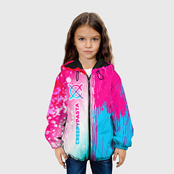 Куртка с капюшоном детская CreepyPasta neon gradient style: по-вертикали, цвет: 3D-черный — фото 2