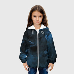 Куртка с капюшоном детская Синий туман текстура от нейросети, цвет: 3D-белый — фото 2
