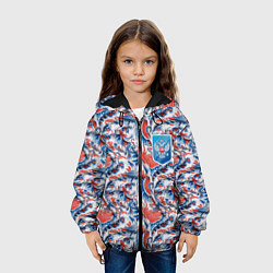 Куртка с капюшоном детская Русские узоры и герб, цвет: 3D-черный — фото 2