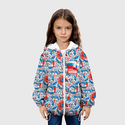 Куртка с капюшоном детская Russia pattern, цвет: 3D-белый — фото 2