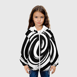 Куртка с капюшоном детская Черно-белая воронка, цвет: 3D-белый — фото 2