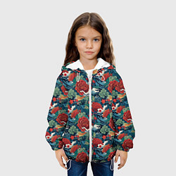 Куртка с капюшоном детская Рисунок Ирезуми Паттерн, цвет: 3D-белый — фото 2