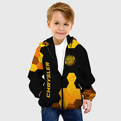 Куртка с капюшоном детская Chrysler - gold gradient: надпись, символ, цвет: 3D-черный — фото 2