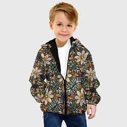 Куртка с капюшоном детская Витражная мозайка, цвет: 3D-черный — фото 2