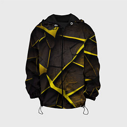 Куртка с капюшоном детская Угольные разломы, цвет: 3D-черный