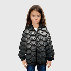 Куртка с капюшоном детская Кожа черной мамбы, цвет: 3D-черный — фото 2