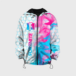 Куртка с капюшоном детская Fortnite neon gradient style: по-вертикали, цвет: 3D-черный