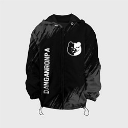 Куртка с капюшоном детская Danganronpa glitch на темном фоне: надпись, символ, цвет: 3D-черный