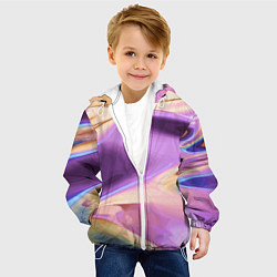 Куртка с капюшоном детская Голографический арт, цвет: 3D-белый — фото 2