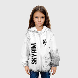 Куртка с капюшоном детская Skyrim glitch на светлом фоне: надпись, символ, цвет: 3D-белый — фото 2