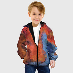 Куртка с капюшоном детская Ginger blue pattern, цвет: 3D-черный — фото 2