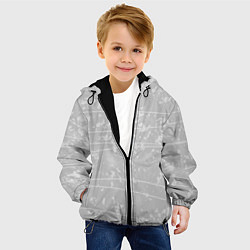 Куртка с капюшоном детская Абстракция светло-серый, цвет: 3D-черный — фото 2
