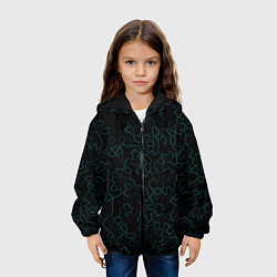 Куртка с капюшоном детская Абстракция кривые линии черный, цвет: 3D-черный — фото 2