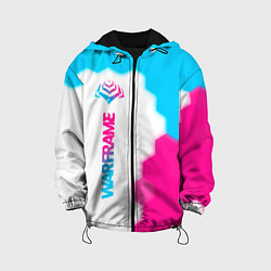 Куртка с капюшоном детская Warframe neon gradient style: по-вертикали, цвет: 3D-черный